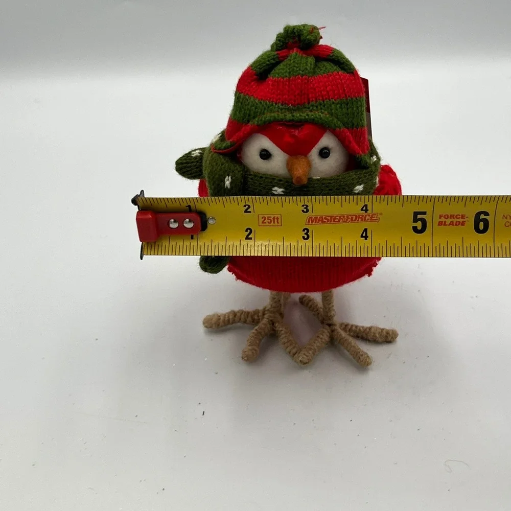 Target Wondershop Christmas Bird Ornament Red Green Beanie Scarf 2015 NWT